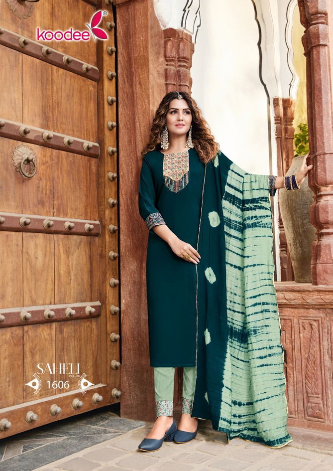 Koodee Saheli 16 Chinon  Ready Made Wholesale Suit Collection